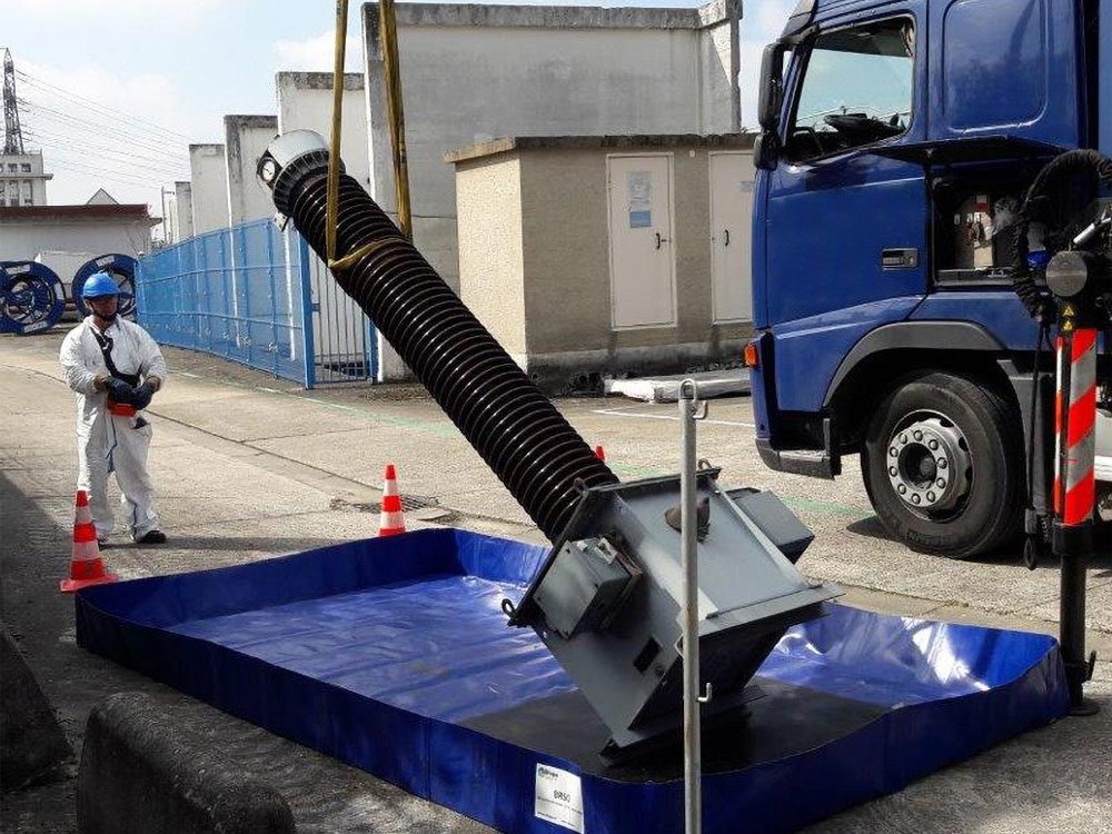Aire de lavage souple pliable pour véhicules de chantier - 6000 L